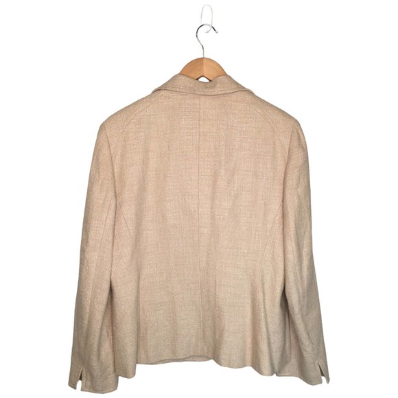 Vintage Talbots Blazer Lined Pockets Notched Collar Career Womens Tan 14 - Picture 7 of 10